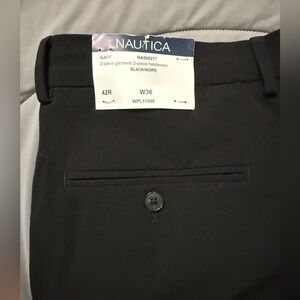 NWT Men Nautica Black Dress Pants 42x36